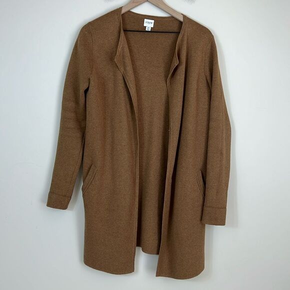 J. Crew Juliette Collarless Sweater Blazer Cardigan Women XSmall Brown - Picture 2 of 10